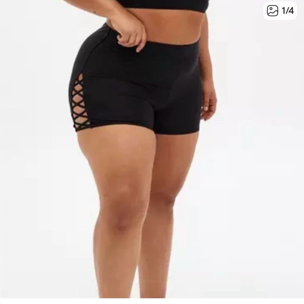 Torrid Black High Waist Lace-Up Shorts